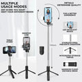 4-in-1 Bluetooth Selfie Stick Tripod Stand – 700mm Extendable Vlog Pole with LED Fill Light