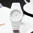 White Aura Premium Wrist Watch – Lightweight Fashion Watch with Butterfly Lock