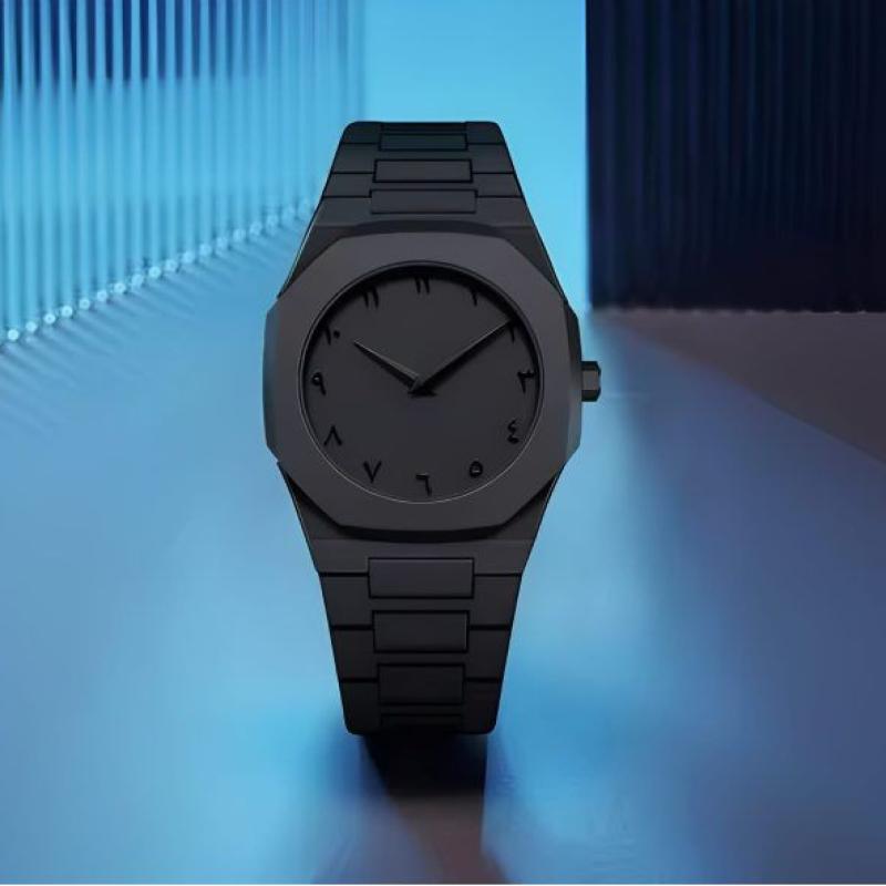 Black Arabic Aura Wrist Watch – Lightweight Fiber Plastic Trendy Timepiece