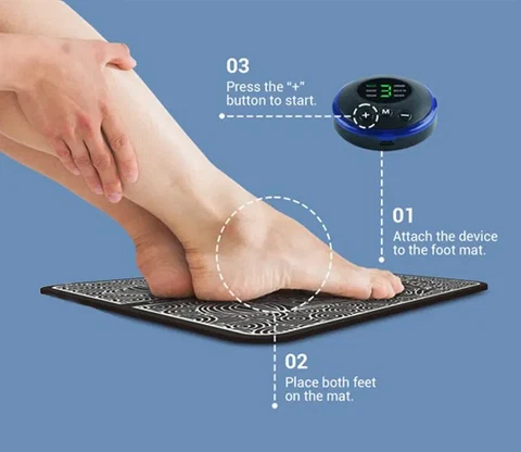 2-in-1 Ultimate EMS Body Recovery Combo – Smart Foot Massager Mat + Mini Butterfly Patch