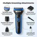 Kemei KM-6332 3-in-1 Rechargeable Electric Shaver & Men's Grooming Kit