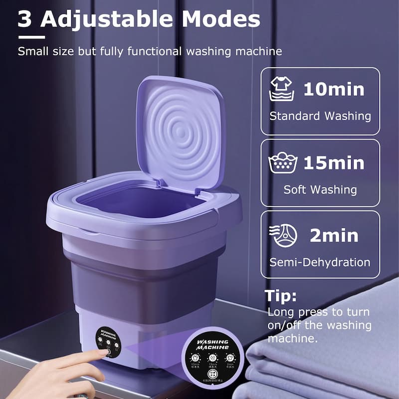 Home.Co- Foldable Mini Washing Machine - With Spin Dryer