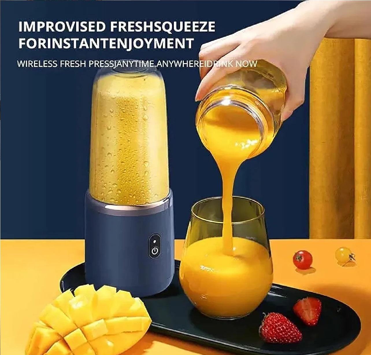Hexa-Blade Rechargeable Portable Juicer Blender – 400ml Personal Smoothie Maker Cup