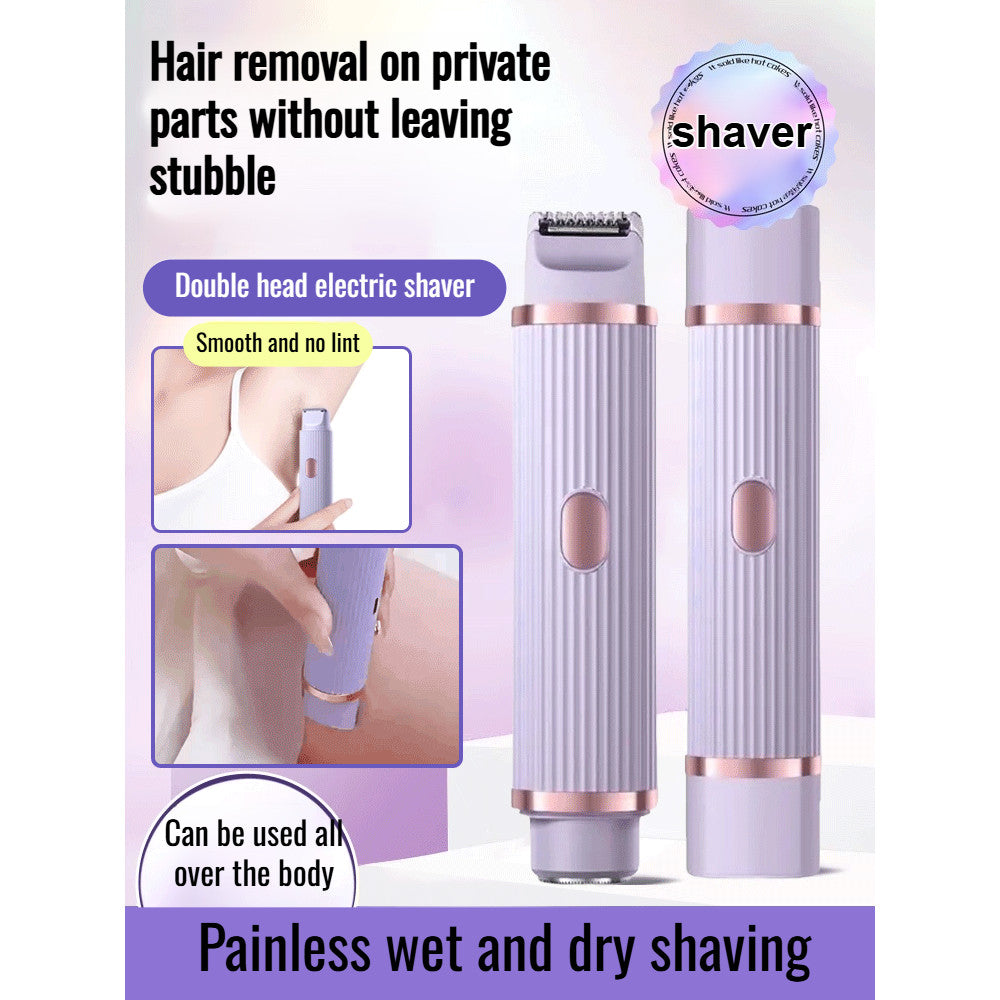 2-in-1 Dual Head Electric Lady Shaver & Bikini Trimmer – Painless Wet & Dry Hair Removal