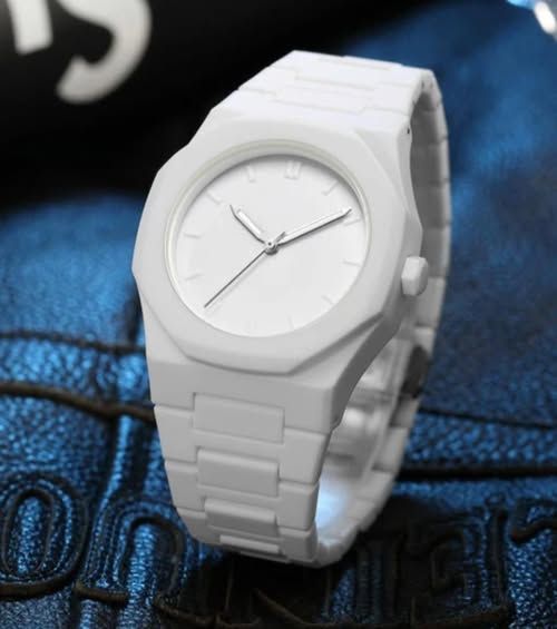 White Aura Premium Wrist Watch – Lightweight Fashion Watch with Butterfly Lock